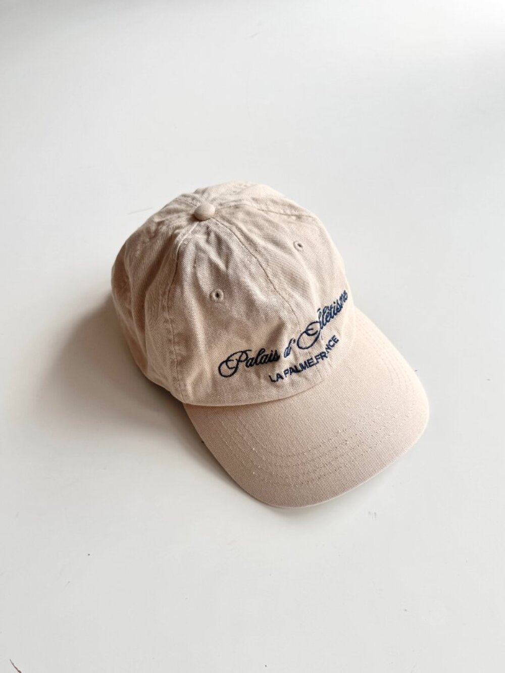 OAK+ FORT Beige Cotton Blend Canvas Embroidered Baseball Cap Hat, One Size